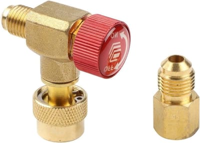 Koperen Veiligheidsklep - Kogelkraan Airco - Airco Lijnen Installeren - 90 Graden Hoek - 18 x 10 x 5 cm