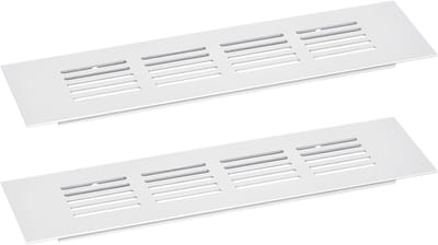 Rechthoekig Ventilatie Rooster Aluminium Zilver 2 Stuks