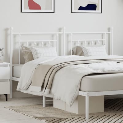 Hoofdeinde Metaal - Bed Rugleuning - Bed Completeren - Robuuste Constructie - 160 cm - Wit