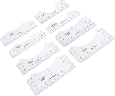 T-shirt Gids Ruler van PVC Materiaal - Transparante 8 Maten voor Sublimatie en HTV Print - Handig Gereedschap voor T-shirt Bedrijven en Kledingontwerp