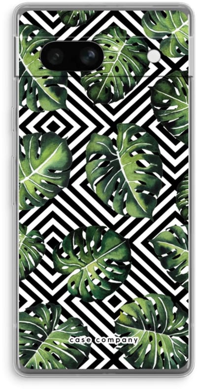 Case Company® - Hoesje geschikt voor Google Pixel 7A hoesje - Geometrische jungle - Soft Cover Telefoonhoesje - Bescherming aan alle Kanten en Schermrand