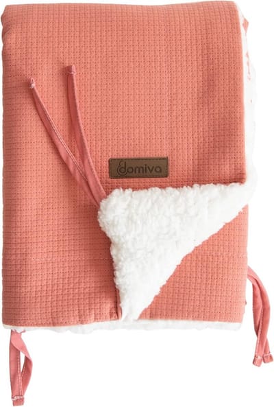 Zachte Sherpa Kinderwagen Deken Terracotta met Universele Bevestiging - Warm en Veilig