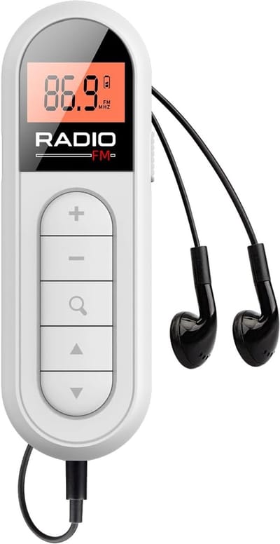 FM draagbare zakradio - met LCD-scherm, clip, stereo koptelefoonaansluiting - geschikt voor sportschool, wandelingen, kamperen