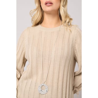 Yours Zilverkleurige Verstelbare Ketting Met Schijfsize ONE