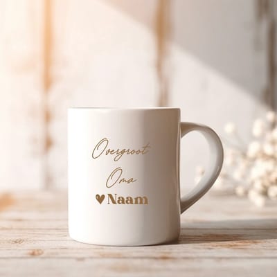 Mok Overgroot Oma - Persoonlijk cadeau voor Overgroot Oma met naam -graag gelijk de naam doorgeven na je bestelling - Leuke aankondiging van jullie zwangerschap