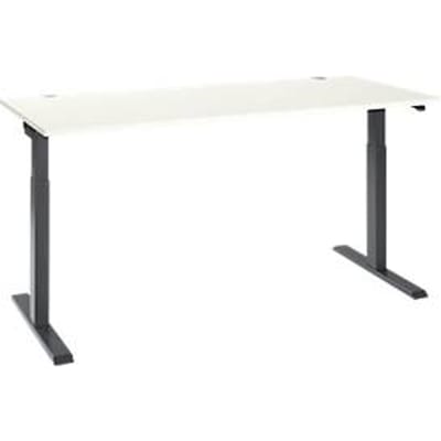 Bureau ERGO-T 2.0 - elektrisch in hoogte verstelbaar - B 1800 x D 800 x H 715-1205 mm - T-voet antraciet - wit - ons merk Schäfer Shop Select