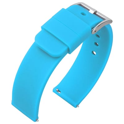 Silicone Rubberen Horlogebandje- Makkelijk Zelf te Monteren - Lichtblauw 18mm