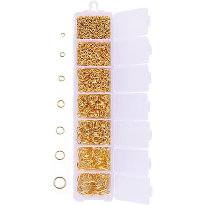 1170PCS Anneaux de jonction 3-10mm Diamètre J-oillerie Collier B-oucles d'oreilles B-racelet Accessoire de fabrication pour Golden single loop set white