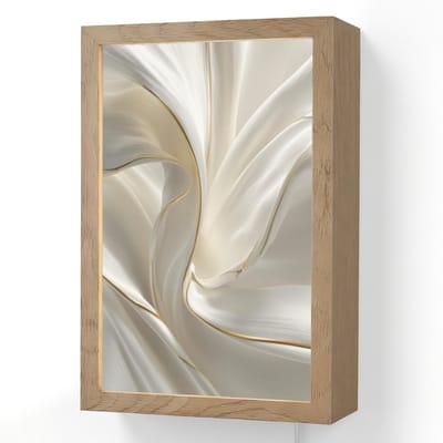 Wandlamp 20x30 cm - Oplaadbaar - Stof - Plooien - Goud - Wandlampen binnen woonkamer - Slaapkamer lamp met kabel - Decoratieve nachtlamp - Vloerlamp snoer