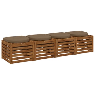vidaXL - 4-Piece - Zitkussens - 4 - st - 100% - Polyester - Taupe - 40 - x - 40 - x - 5 - cm