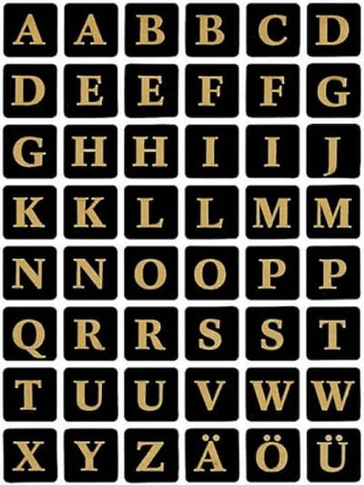 Etiket herma 4130 13x13mm letters a-z zw op gd | 10 stuks