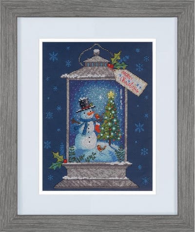 Snowman Lantern Aida telpakket Dimensions
