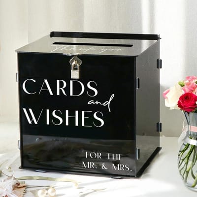Zwarte Kaartendoos Acryl met Slot en Sleuf - Luxe Geschenkenbox voor Bruiloft en Feest