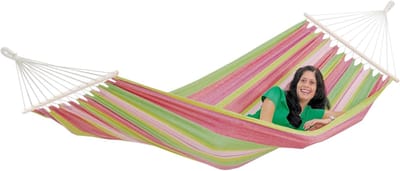 Weerbestendige UV-bestendige Staafhangmat 200 cm x 100 cm tot 120 kg gekleurd gestreept
