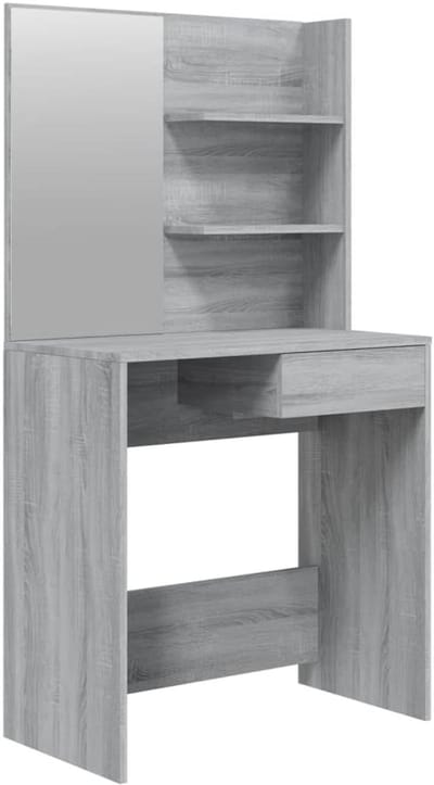Kaptafel met Spiegel - Schoonheidstafel Commode - Cosmetica Organiseren - Veel Opbergruimte - 74.5 x 40 x 141 cm