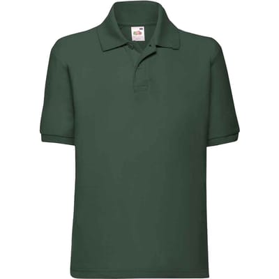 Fruit of the Loom Kinderen /Kinder Poly/ Katoen Piqué-Poloshirt Voor Kinderen. (Fles groen)