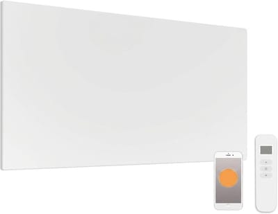 Infraroodpaneel met Wifi - Warmtepaneel Afstandsbediening - Ruimte Verwarmen - Spatwaterdicht IP54 - 56x56 cm - Wit