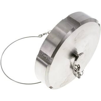 Blindwartel Rd130 X 1/4'' DN 100 RVS 1.4301 NBR DIN 11851 FDA 21 met Ketting