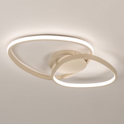 Lumidora Plafondlamp 75624 - Plafonniere - STELLA - 2 Lichts - Ingebouwd LED - 30.0 Watt - 3000 Lumen - 2700 Kelvin - Beige - Metaal - Met dimmer