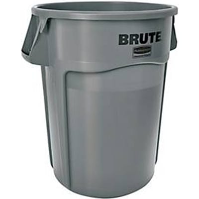 Rubbermaid afvalbak Brute, rond, met ventilatiekanalen, L 612 x B 717 x H 796 mm, 166,5 l, met UV-bescherming, polyetheen, grijs