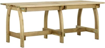 Tuintafel Hout - Balkon Eettafel - Buiten Dineren - Groen Geïmpregneerd - 220cm Lengte - Bruin