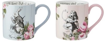 His & Hers Mokken, Bekers, Set van 2 Stuks, 0.38 L, Porselein, Gekleurd - V&A | Alice in Wonderland