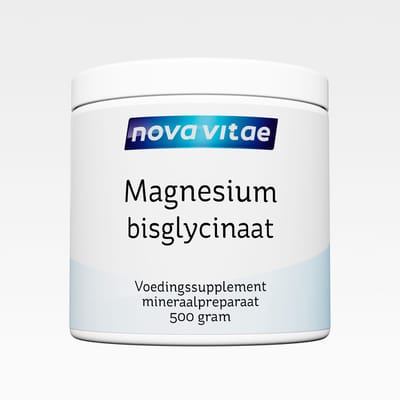 Nova Vitae - Magnesium Bisglycinaat - Poeder - 11% Elementair Magnesium - 500 gram = 1000 capsules