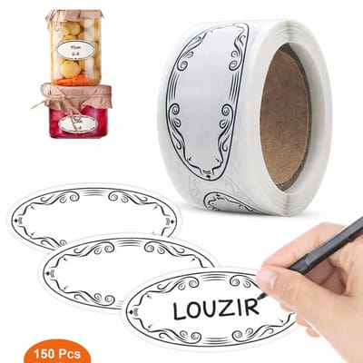 150 Stuks Inmaaketiketten - Diepvriesetiketten - Waterbestendige vriezerlabels- Voor bakjes dozen zakjes - koelkast – vriezer – Voedselopslag & organiseren - Wit – LOUZIR