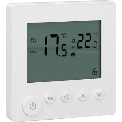 Thermostat numérique 4500W Haute puissance Chauffage au sol électrique Thermostat de contrôle de température pour Bureau Centre commercial AC 90V à blanc