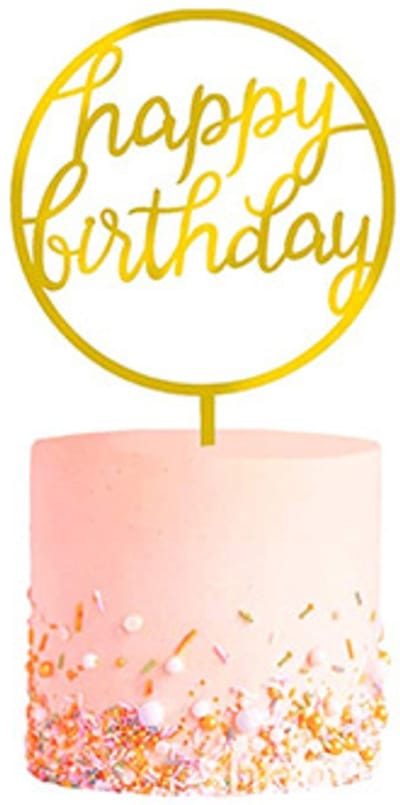 Happy Birthday TaartTopper Goud TaartDecoratie Cake Topper Taart Topper Decoratie Verjaardag Versiering Goud – 1 Stuk