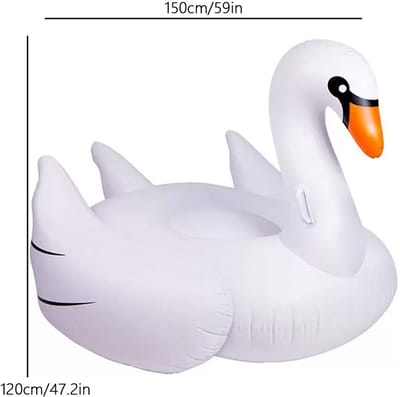Zwemband - Opblaasfiguur Zwembad - Witte Zwaan Zwembadfloat - Opblaasbare Zwemband Voor Zomer en Waterpret - PVC - 120 x 150 cm