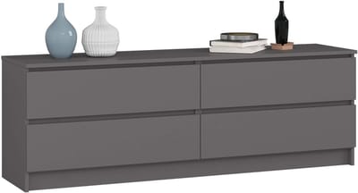 Ladekast K160 met 4 Lades / AKORD Furniture Factory / Grafietgrijs / 160 x 55 x 40 cm