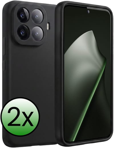 Hoesje 2 Stuks - Geschikt voor Xiaomi 15T Pro - Sterk & Shockproof - Case Siliconen - Back Cover - Telefoon Hoes - Zwart