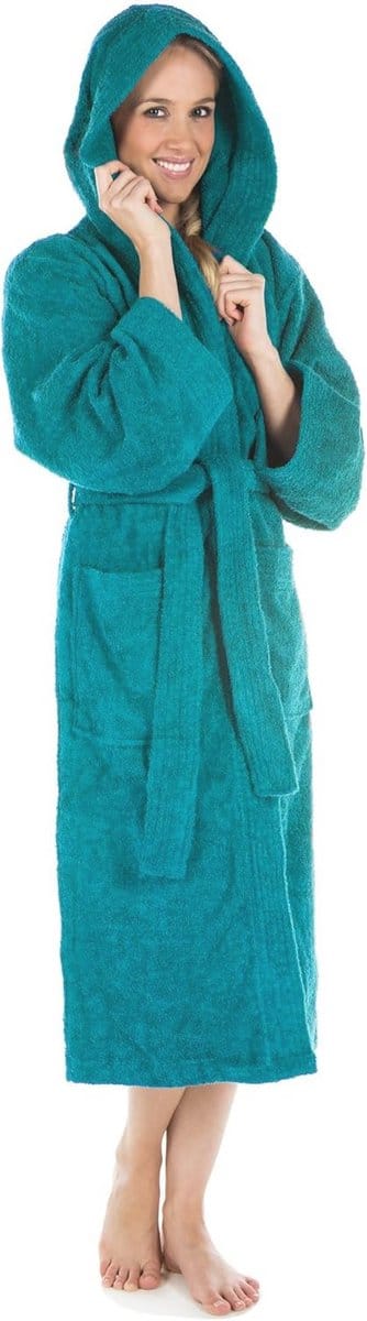 Uniseks Badjas met Capuchon - Lang, Effen en Warm - Katoenen Loungewear met Opgestikte Zakken