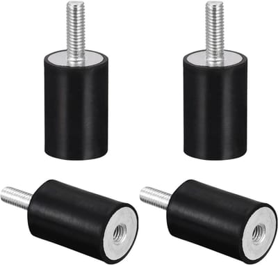 Rubberen Houders - Trillingsisolator Schokdemper - Apparaten Dempen - M6 Stekker Bus - 4 Stuks - Zwart