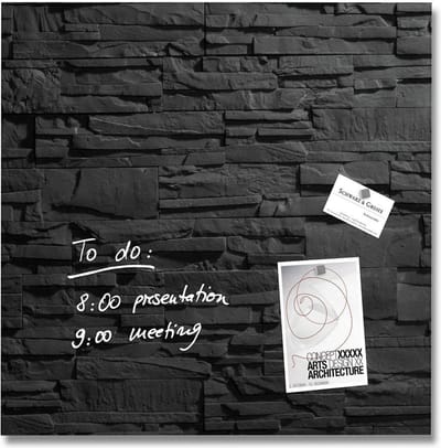 Sigel glasmagneetbord - Artverum - 48x48cm - antraciet leisteen - SI-GL169
