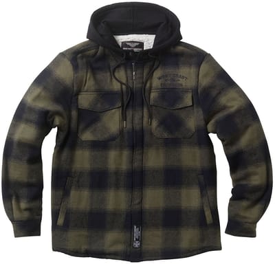 West Coast Choppers WCC HELL BENT FLANNEL JACKET - OLIVE/BLACK Heren Tussenseizoensjas - olijf/zwart - XL
