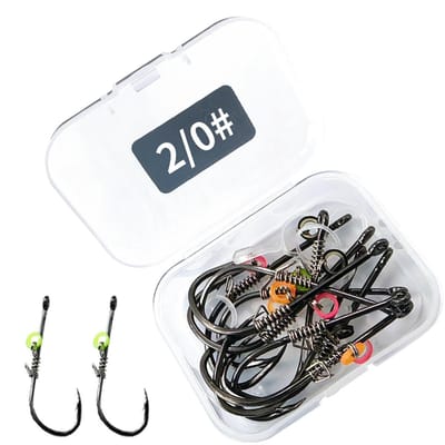 Dailygoods- Vishaken Duurzaam - Offset Vishaken - Stekelvishaak - 10 Haken - Herbruikbaar Visgereedschap - Opbergdoos - Vishaak