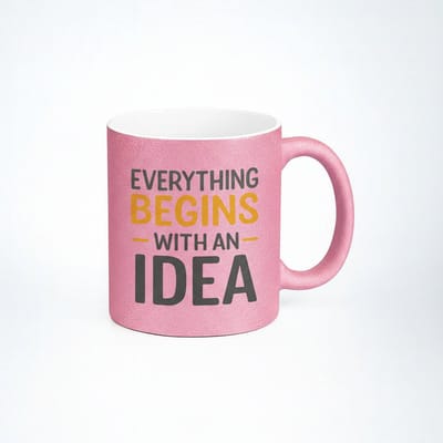Inspiratie Mok - Alles Begint met een Idee - Koffiemok met Spreuk