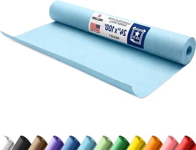 Bouwpapier Rol - Kraftpapier Knutselpapier - Schoolprojecten Knutselen - Recyclebaar Papier - 24 x 1200 inch - Lichtblauw