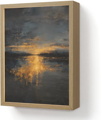 Wandlamp 30x40 cm - Oplaadbaar - Gouden Reflectie op Water - Wandlampen binnen woonkamer - Slaapkamer lamp - Decoratieve nachtlamp - Vloerlamp draadloos