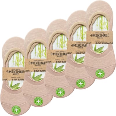 green-goose® Bamboe Footies | 5 Paar | Sneakersokken | Beige beige | Anti zweet | 36 - 41