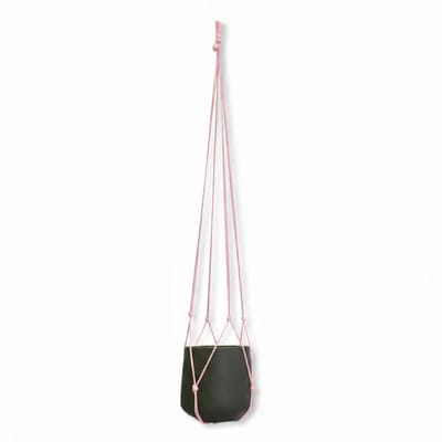 Plantenhanger Zonder Kwast - Kies Kleur en Lengte - Baby Roze - 100 cm lang - Katoenkoord - Geschikt voor Pot met Diameter t/m 20 cm - Handgemaakt in ons Macramé Atelier - Prijs per Stuk - Let op: Exclusief Pot - Inclusief Verzendkosten