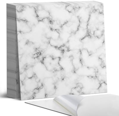 Coloray Plaktegels - Geaderd marmerpatroon Portugese Tegels - 30 cm x 30 cm - Zwart Plaktegels - 9 stuks - Vierkant PVC Tegels - Plaktegels Keuken - Zelfklevende Vloertegels - Vinyltegels Vloer Zelfklevend - Zelfklevende Tegels