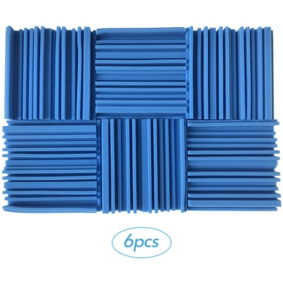 12 stuks 10*10*2inch hoge dichtheid studio akoestische schuimpanelen geluidsisolatieschuim brandvertragend 6pcs blauw
