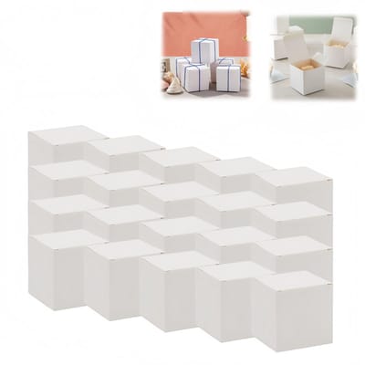 20 stuks - Kleine witte dozen - Witte kartonnen dozen - Kleine witte papieren dozen - Verpakkingsdozen - Cadeaudozen - Koekjesdozen - Duurzaam - Sterk - 10x10x10cm - Geschikt voor bruiloften, verjaardagen en vrijgezellenfeesten