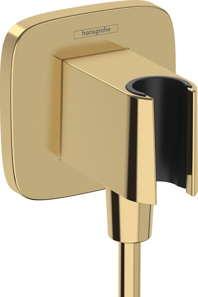 Hansgrohe Fixfit - Douche wandaansluitbocht met houder, goud 26887990