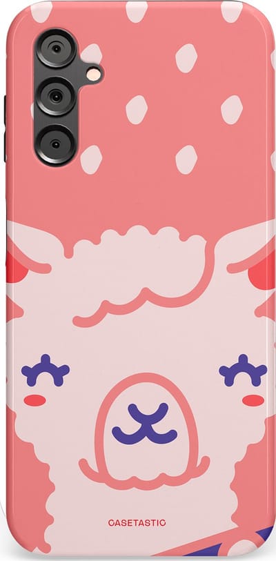 Casetastic Hoesje Geschikt voor Samsung A14 (5G/4G) - Stijlvolle Beschermende Duo-layer Case - Lama beat