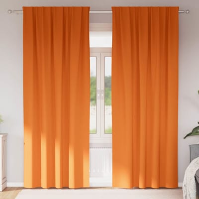 vidaXL Zwart-out Gordijnen met Ringen 2 st Feloranje 225 x 140 cm