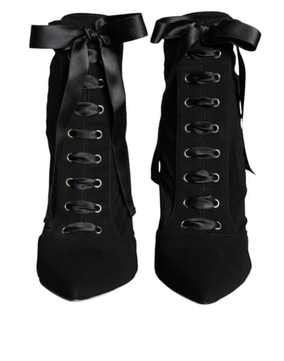 Laced Enkelboots Zwart Stijl